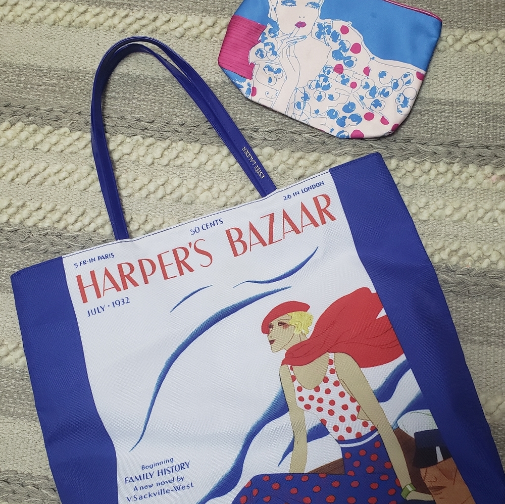 ESTEE LAUDER Harpers Bazaar Tote Bag + Makeup Bag